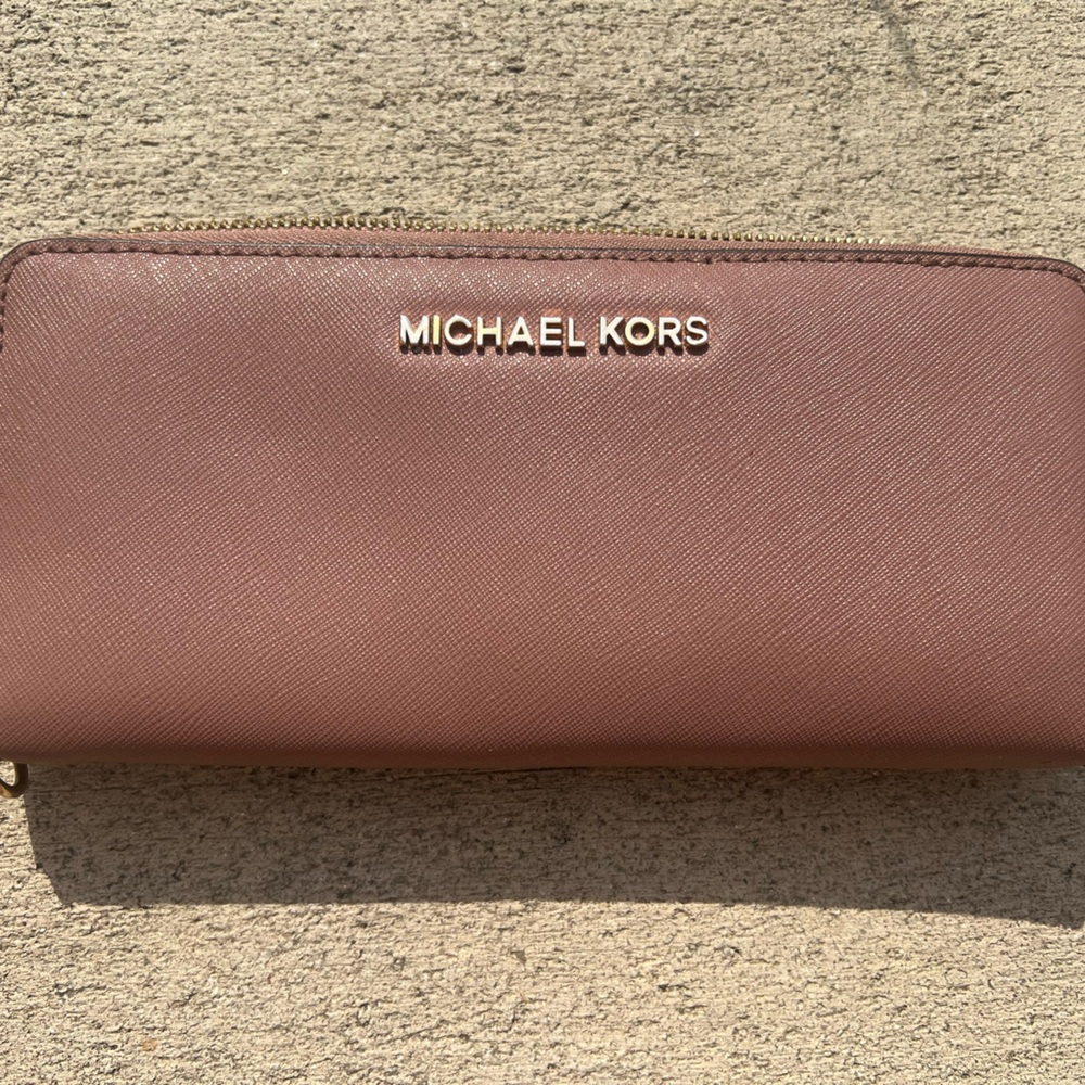 Michael Kors Tan Zip-Around Wallet
